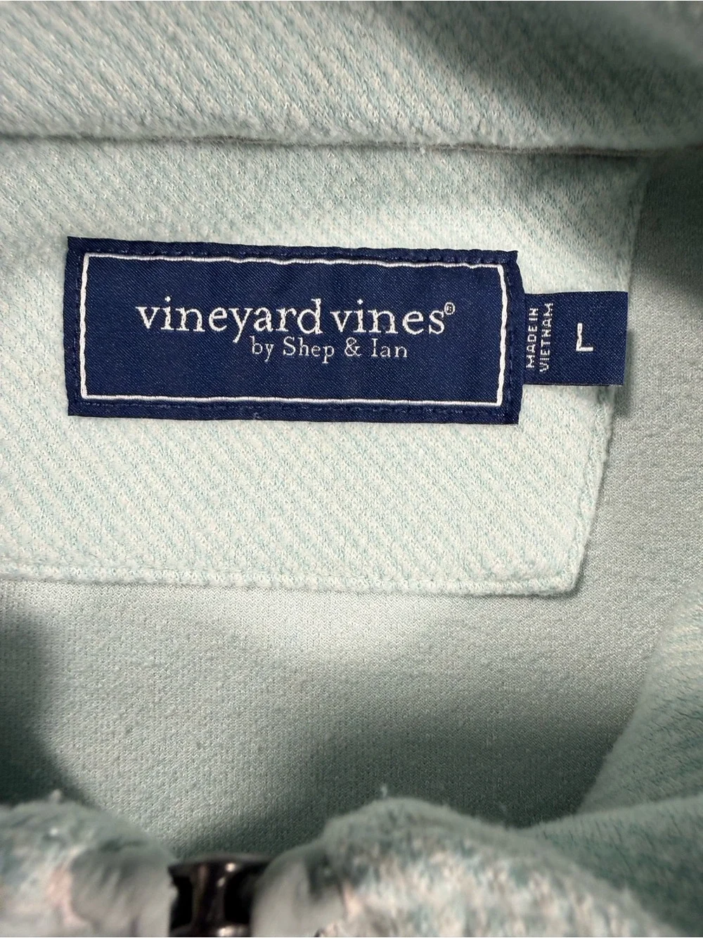 Vineyard Vines Large Pale Blue Performance Quarter-Zip Pullover Golf Workwear